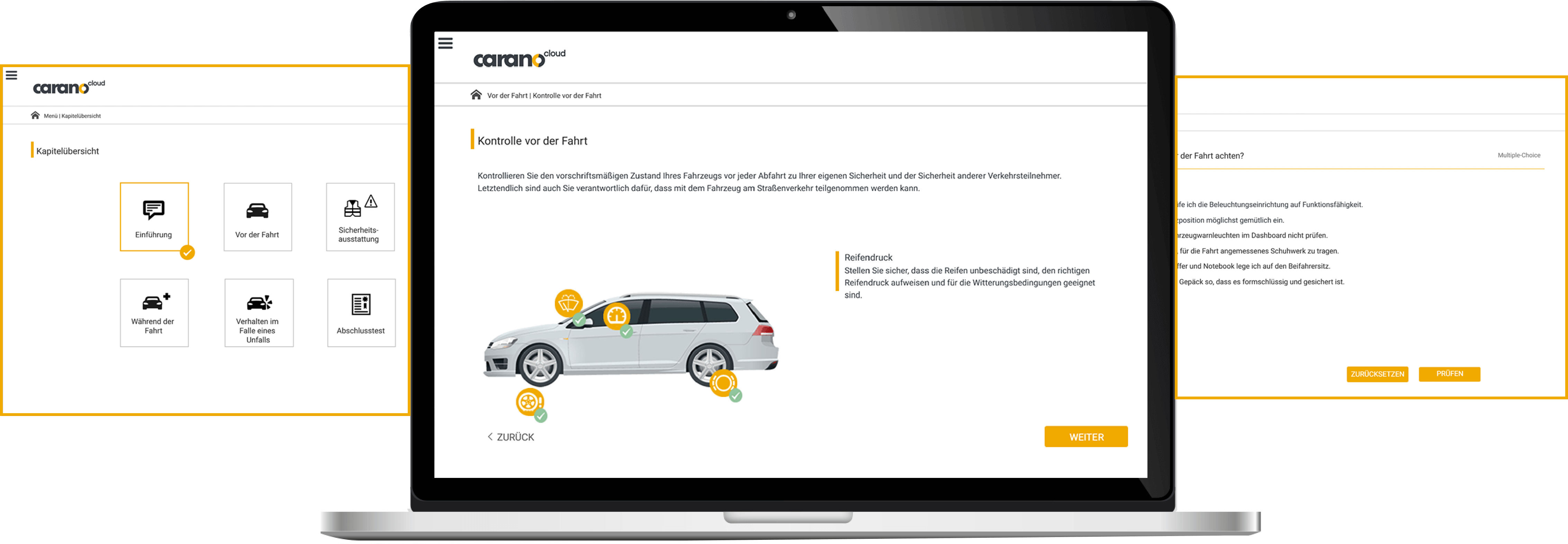After the five chapters of the UVV driver training, employees must take a final test