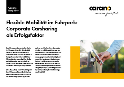 Carano Corporate Carsharing Softwarelösungen. Ratgeber herunterladen.