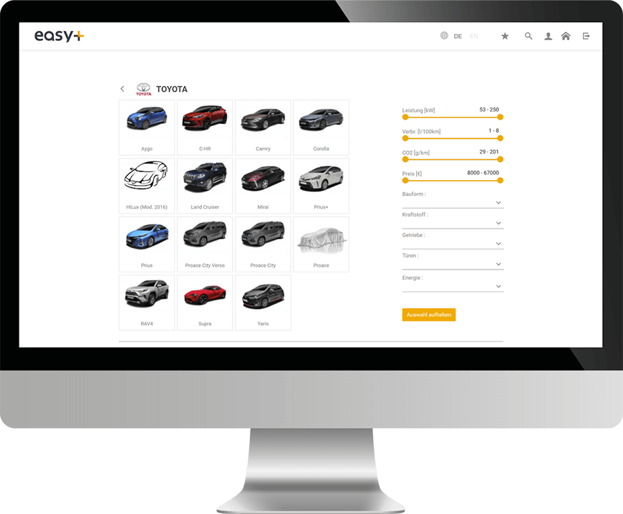 Mit dem Firmenwagen Leasing Konfigurator Easy+ binden Sie interne Abläufe wie SAP oder auch externe Partner wie Leasinggesellschaften und Autohäuser ein.